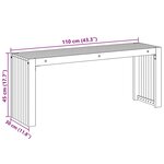 vidaXL Banc de jardin Marron 110 x 30 x 45 cm Bois de teck solide