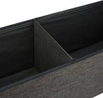 Tabouret pouf banquette de rangement pliant en lin 114 cm marron 13_0002783