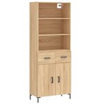 vidaXL Buffet haut Chêne sonoma 69 5x34x180 cm Bois d'ingénierie