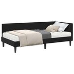 vidaXL Cadre de lit d'angle avec matelas 2 pc Noir 100 x 200 cm