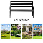 Outsunny Banc de Jardin Design Contemporain 2 Places dim. 127L x 58l x 82H cm métal époxy Noir