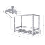Lit cabane enfant BUNKY 90 x 180 beige