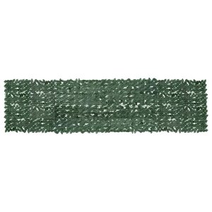 vidaXL Écran de balcon avec feuilles vert foncé 400x100 cm