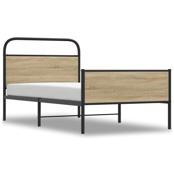 vidaXL Cadre de lit sans matelas 100x190 cm chêne sonoma