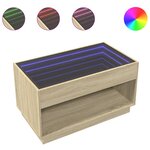 vidaXL Table basse avec LED infini chêne sonoma 90x50x50 cm