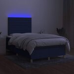 vidaXL Sommier à lattes de lit matelas et LED bleu 120x190 cm tissu