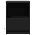 vidaXL Armoires de chevet et lumières LED 2 Pièces noir bois d'ingénierie