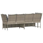 vidaXL Canapé de jardin et coussins gris clair résine tressée