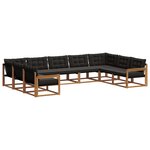 vidaXL Ensemble de canapés d'extérieur 9 pc Naturel et Noir