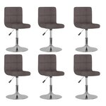 vidaXL Chaises pivotantes à manger lot de 6 taupe tissu