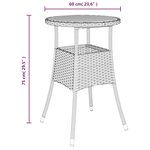 vidaXL Table de jardin Ø60x75 cm Acacia et résine tressée Gris