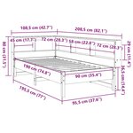 vidaXL Lit bibliothèque sans matelas 90x190 cm bois de pin massif
