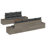 vidaXL Ensemble de canapé de jardin 8 Pièces Gris 55 x 55 x 37 cm