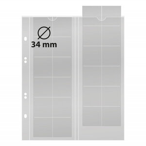 Feuilles numismatiques Multi-Collect pour 24 monnaies jusqu'à 34 mm. Intercalaires - Noir