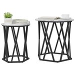 vidaXL Table basse 2 Pièces Gris Sonoma Bois d'ingénierie et acier