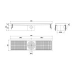 Caniveau de sol pour cuisine professionnelle - sortie horizontale - combisteel -  - acier inoxydable 1181x300x200mm