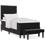 vidaXL Lit à ressort avec matelas et banc noir 100x200 cm velours