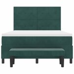 vidaXL Lit à ressorts avec matelas Vert foncé 140 x 190 cm Velours