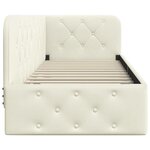 vidaXL Cadre de lit d'angle avec tête de lit Crème 80 x 200 cm Velours