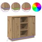 vidaXL Buffet LED Chêne artisanal 90 x 32 x 75 cm Bois d'ingénierie