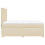 vidaXL Sommier à lattes de lit avec matelas Crème 160x200 cm Tissu