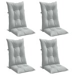 vidaXL Coussins de chaise à dossier haut lot de 4 gris clair mélangé
