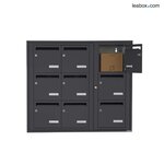 Bloc collectif Leabox 3x3  grade 3  simple face  intérieur  fixation murale  gris anthracite ral 7016 finition brillante