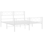 vidaXL Cadre de lit métal avec tête de lit/pied de lit blanc 140x190cm