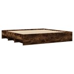 vidaXL Cadre de lit chêne fumé 180x200 cm bois d'ingénierie