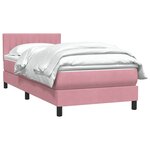 vidaXL Sommier à lattes de lit avec matelas rose 100x220 cm velours