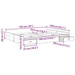 vidaXL Cadre de lit avec rangement Sonoma gris 140 x 190 cm