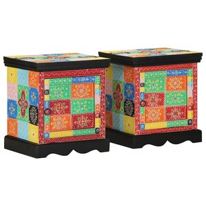 vidaXL Table de chevet multicolore 2 Pièces 40x35x45 cm