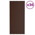 vidaXL Panneaux de toiture 36 Pièces Acier galvanisé Marron 100x45 cm