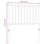 vidaXL Tête de lit métal noir 75 cm