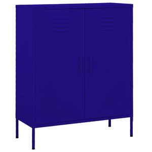 vidaXL Armoire de rangement Bleu marine 80x35x101 5 cm Acier