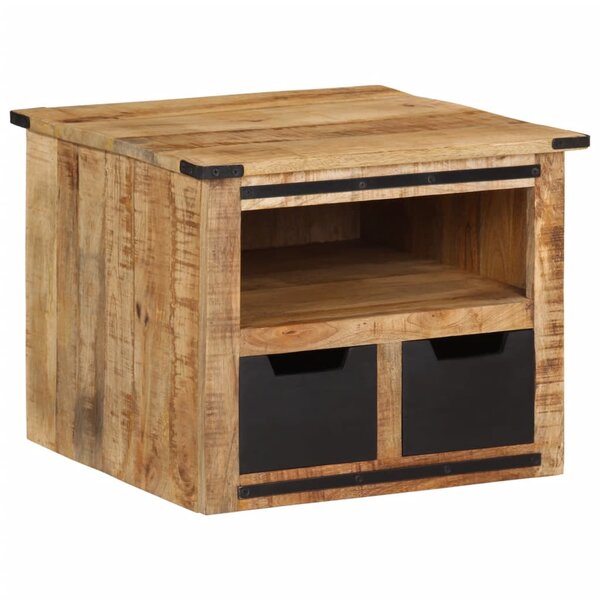vidaXL Table basse avec tiroirs 50x50x40 cm bois de manguier massif
