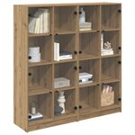 vidaXL Haut Armoire 2 Pièces Chêne artisanal 136 x 37 x 142 cm