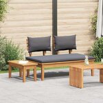 vidaXL Banc de jardin 2 Pièces Marron Teck massif
