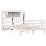 vidaXL Lit bibliothèque sans matelas blanc 150x200 cm bois pin massif