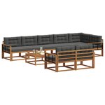 vidaXL Ensemble de canapés d'extérieur 9 Pièces Naturel et Anthracite