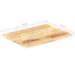 vidaXL Dessus de table Bois de manguier solide 25-27 mm 80x70 cm