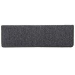 vidaXL Tapis d'escalier 30 pièces 65 x 21 x 4 cm Gris foncé Bord rectangulaire