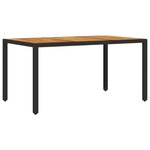 vidaXL Ensemble à manger de jardin et coussins 7Pièces noir rotin acacia