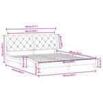 vidaXL Cadre de lit sans matelas gris foncé 180x200 cm velours