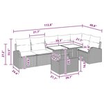 vidaXL Ensemble de canapé de jardin 7 Pièces Marron Poly rotin