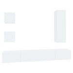 vidaXL Ensemble de meubles TV 5 Pièces Blanc Bois d'ingénierie