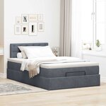 vidaXL Lit ottoman avec matelas gris foncé 120x190 cm velours