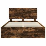 vidaXL Cadre de lit Chêne fumé 150 x 200 cm Bois de pin massif