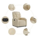 vidaXL Fauteuil inclinable électrique crème tissu