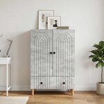 vidaXL Buffet Gris béton 66 x 34 5 x 95 cm Bois d'ingénierie
